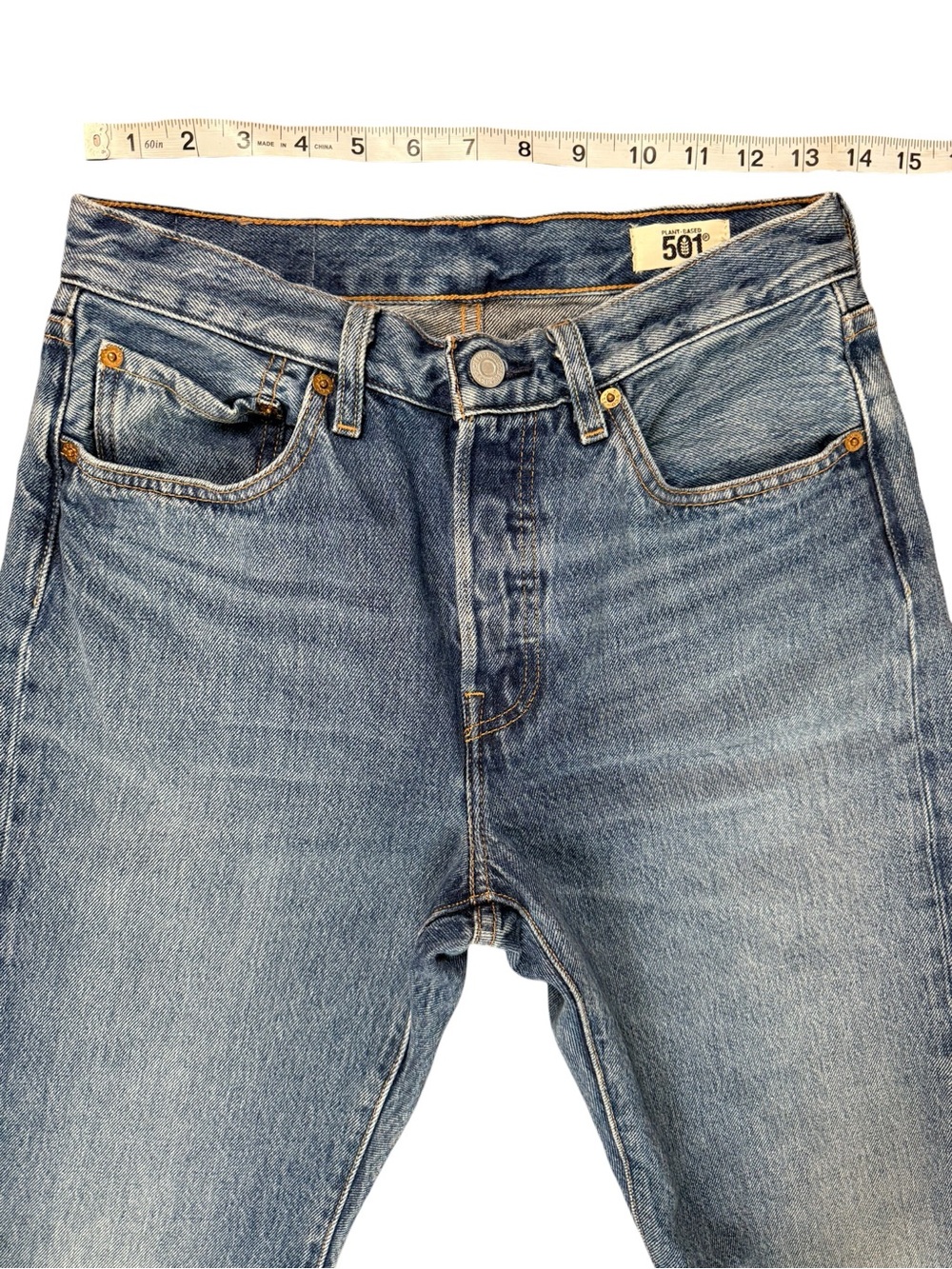 Levi’s 501 Plant-Based Straight Leg Jeans Button Fly Raw Hem Women’s W30 L29 - Picture 6 of 10